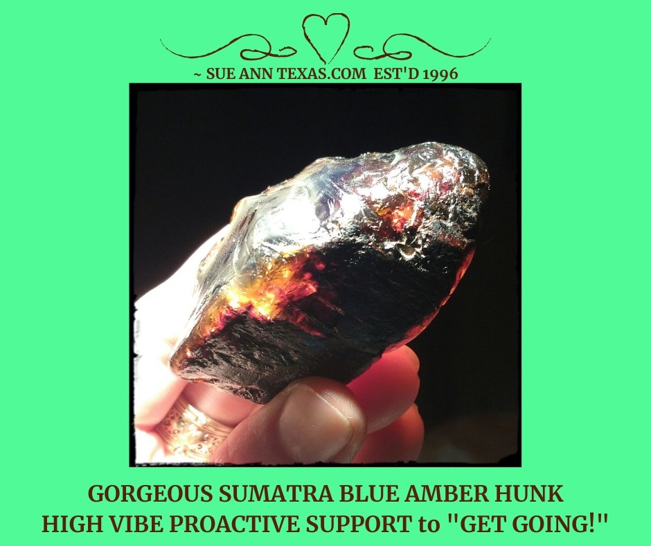 SOLD: Sumatra Blue Amber Piece: Beautiful Hunk of Support!! - SueAnnTexas.Com & The Shoppe