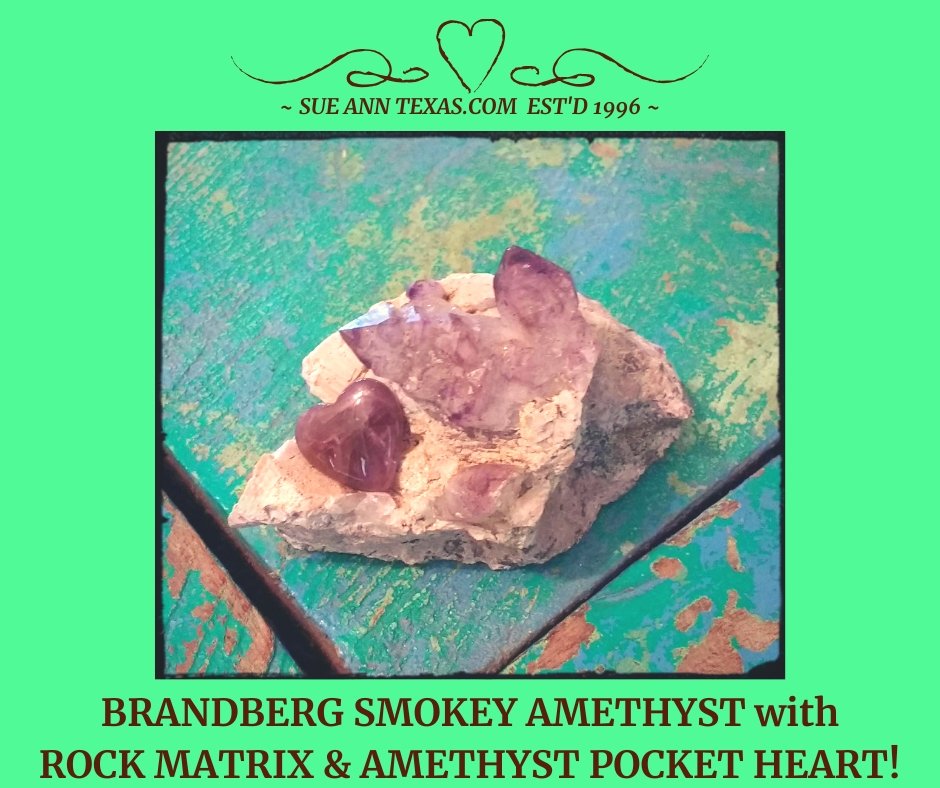 Brandberg Smokey Amethyst & Heart Set! - SueAnnTexas.Com & The Shoppe