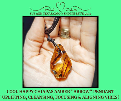 Chiapas Amber "Arrow" Pendant for Uplifting & Motivating Vibes with A Tribal Twist :D - SueAnnTexas.Com & The Shoppe