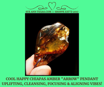 Chiapas Amber "Arrow" Pendant for Uplifting & Motivating Vibes with A Tribal Twist :D - SueAnnTexas.Com & The Shoppe