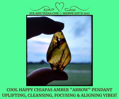 Chiapas Amber "Arrow" Pendant for Uplifting & Motivating Vibes with A Tribal Twist :D - SueAnnTexas.Com & The Shoppe