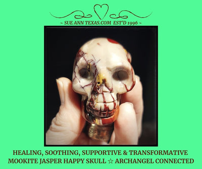 Mookite Jasper Happy Skull with Healing, Soothing, Supportive & Transformative Vibes!! - SueAnnTexas.Com & The Shoppe