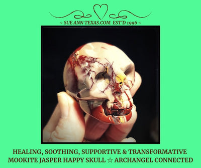 Mookite Jasper Happy Skull with Healing, Soothing, Supportive & Transformative Vibes!! - SueAnnTexas.Com & The Shoppe