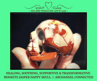 Mookite Jasper Happy Skull with Healing, Soothing, Supportive & Transformative Vibes!! - SueAnnTexas.Com & The Shoppe