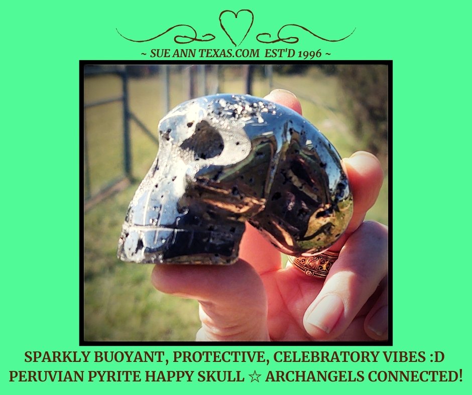 Peruvian Pyrite Happy Skull with Buoyant, Protective & Very Celebratory Vibes!! - SueAnnTexas.Com & The Shoppe
