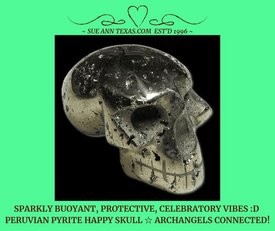 Peruvian Pyrite Happy Skull with Buoyant, Protective & Very Celebratory Vibes!! - SueAnnTexas.Com & The Shoppe