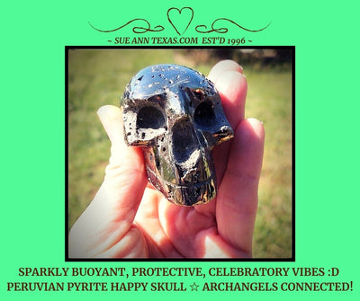 Peruvian Pyrite Happy Skull with Buoyant, Protective & Very Celebratory Vibes!! - SueAnnTexas.Com & The Shoppe