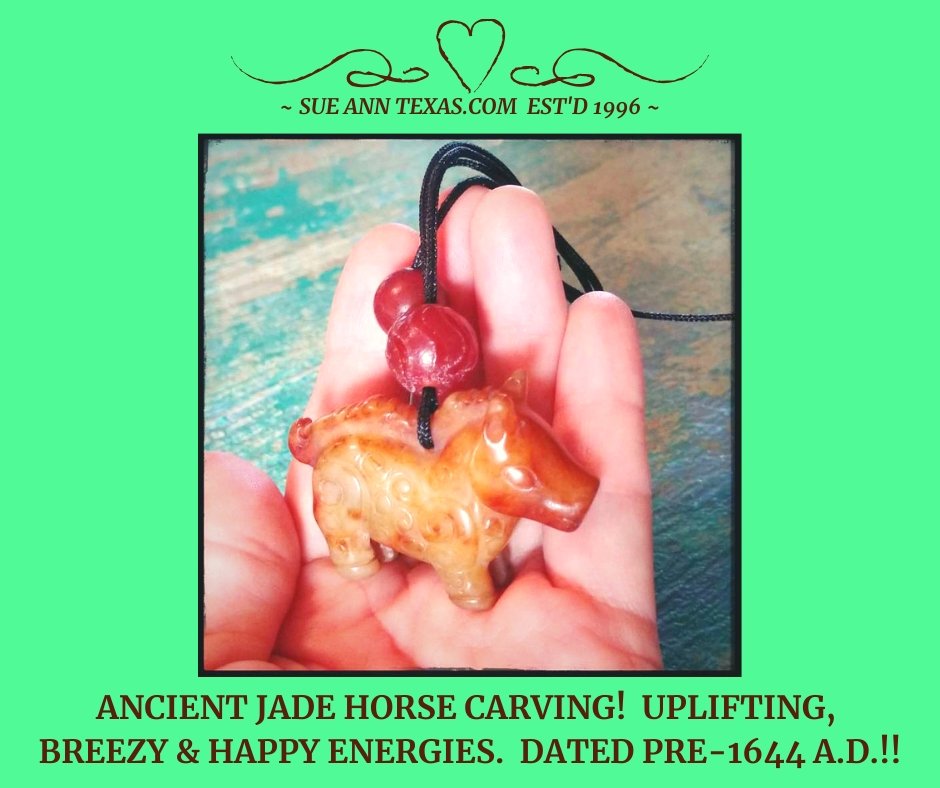 Rare Ancient Horse Dated Pre-1644 A.D. Energies for Breezy Enlightenment, Uplifted Attitude, Life Perspective! - SueAnnTexas.Com & The Shoppe
