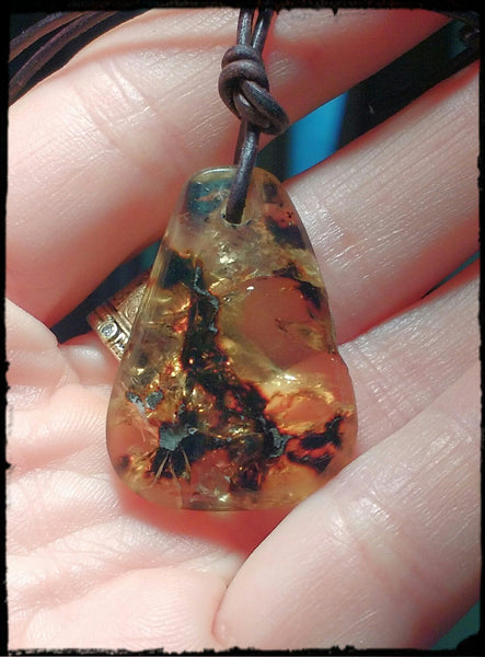 SOLD: Chiapas Amber Pendant. Rainbows & Ancient Tribal Energy! - SueAnnTexas.Com & The Shoppe